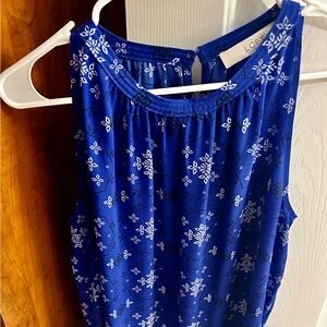 Loft Flowy Tank Sleeveless Shirt Royal Blue Medium